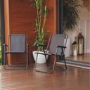 Ver imagem 5 de Jogo 4 Cadeira Alta Preta Mor Dobrável Reforçada até 110kg Praia Varanda Camping Jardim