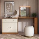 Ver imagem 2 de Penteadeira Camarim de Canto Aura Canela/off White