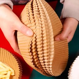 50 Formas de Papel Antiaderente Descartável para Air Fryer:bege - 5