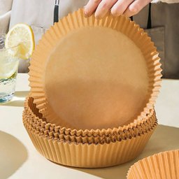 50 Formas de Papel Antiaderente Descartável para Air Fryer:bege - 3