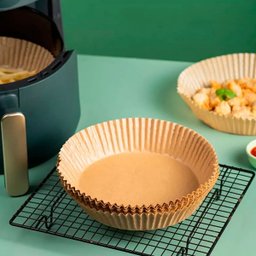 50 Formas de Papel Antiaderente Descartável para Air Fryer:bege - 4
