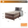 Cama Box Solteiro King Marrom + Colchão Espuma D70/D28 2 Pillow Top Orleans 96x203x63cm - 2