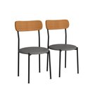 Ver imagem 2 de Kit 2 Cadeiras de Jantar Estofadas Ergonômico 288 Preto