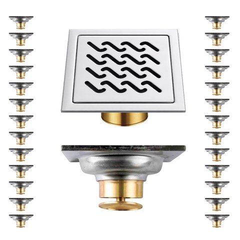Ralo Inox 10x10 Anti Odor e Inseto Kit 26 Uni Quintal Casa Varanda Jardim Banheiro Lavabo Resistente