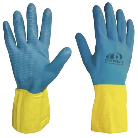 Luva de Látex para Proteção Química da-224D Alta Resistência contra Produtos Abrasivos Azul