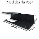 Ver imagem 5 de Dois Suportes de Parede Aço Resistente p/ Papel Higiênico Porta Celular Organização Banheiro Preto