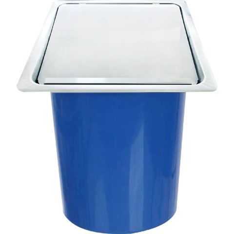 Lixeira Quadrada de Aço Inox para Embutir na Bancada 8 Litros - Lix-006 - Stillus Home Lixeira Embut
