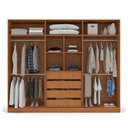 Ver imagem 3 de Guarda-roupa Casal Porto 6 Portas 4 Gavetas com Espelho Freijó/branco - Politorno
