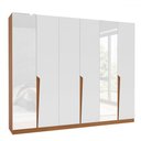 Ver imagem 2 de Guarda-roupa Casal Porto 6 Portas 4 Gavetas com Espelho Freijó/branco - Politorno