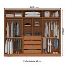 Ver imagem 4 de Guarda-roupa Casal Porto 6 Portas 4 Gavetas com Espelho Freijó/branco - Politorno
