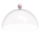 Ver imagem 3 de Boleira 30cm com Cúpula e Pé Bubble Crippa Porta Bolo Tortas Doces Himalaia Rosa