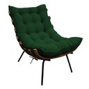 Ver imagem 2 de Kit 02 Poltronas e 02 Puffs Costela Base Fixa Suede - Doce Sonho Móveis - Verde