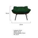 Ver imagem 5 de Kit 02 Poltronas e 02 Puffs Costela Base Fixa Suede - Doce Sonho Móveis - Verde