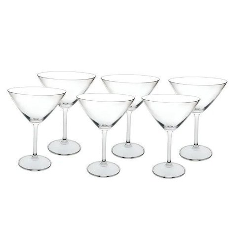 Jogo de 6 Taças de Cristal P/ Martini 210 Ml - Haus Sense