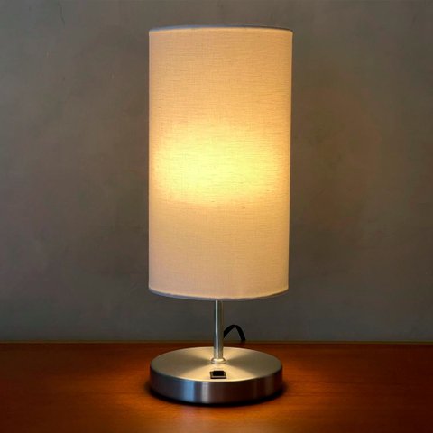 Abajur Luminaria de Mesa Redondo com Interruptor Ref 84 Decoração Casa Sala Quarto Escritório Moveis