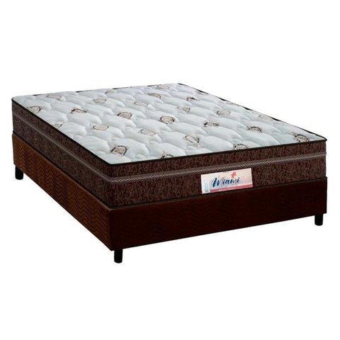Cama Box Casal: Colchão Molas Probel MasterPocket Ensacadas ProDormir Miami + Base CRC Suede Marrom(