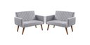 Ver imagem 1 de Kit 2 Poltronas 2 Lugares Anabelle Unidecor Cinza