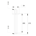 Ver imagem 3 de Braço para Ducha Chuveiro de Teto Gás Solar Banheiro Piscina Preto Fosco Metal Premium Luxo