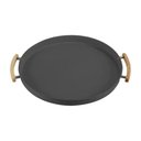 Ver imagem 2 de Bandeja com Alça Sense 41,5cm Metal + Bambu Chumbo ou