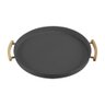 Bandeja com Alça Sense 41,5cm Metal + Bambu Chumbo ou - 2
