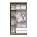Ver imagem 4 de Guarda Roupa Infantil Bala de Menta 3 Portas e 2 Gavetas Rústico/Branco - Móveis Henn