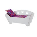 Ver imagem 1 de Cama Sofá Pet Caminha para Gatos e Cães Pequenos Mdf Branco:patinha/estampa Lilás