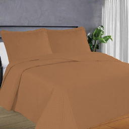 Colcha Queen Flor Lisa:marron - 2