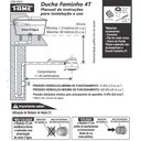 Ver imagem 4 de Chuveiro Faminho Black 4t Ducha C- Cano 30cm 220v 6800w Fame