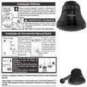 Ver imagem 2 de Chuveiro Faminho Black 4t Ducha C- Cano 30cm 220v 6800w Fame