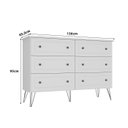 Ver imagem 3 de Cômoda para Quarto Fort em Mdf 136x95cm 6 Gavetas Branco 1220