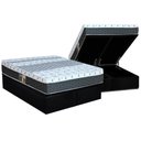 Ver imagem 1 de Cama Box Baú Queen: Colchão Molas Bonnel Castor System Class One Face + Base Black(158x198)