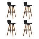 Ver imagem 6 de Kit 4 Banquetas Altas Luxo Aço Preto Linho Preto Preto