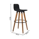 Ver imagem 2 de Kit 4 Banquetas Altas Luxo Aço Preto Linho Preto Preto