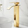 Kit Torneira para Banheiro Monocomando Cascata Alta Dourada com Válvula Ralo Click-up Luxo Dourada - 4