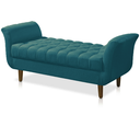 Ver imagem 1 de Recamier Calçadeira Decorativo Quarto Closset 150cm Grecia Suede Azul Turquesa - LM DECOR