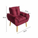Ver imagem 4 de Kit 2 Poltronas Opala Decorativas Estofadas Suede com Pés Palito Confortáveis Bordô
