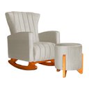 Ver imagem 1 de Poltrona Balanço c/ Puff Melinda Suede Bege