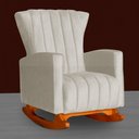 Ver imagem 2 de Poltrona Balanço c/ Puff Melinda Suede Bege