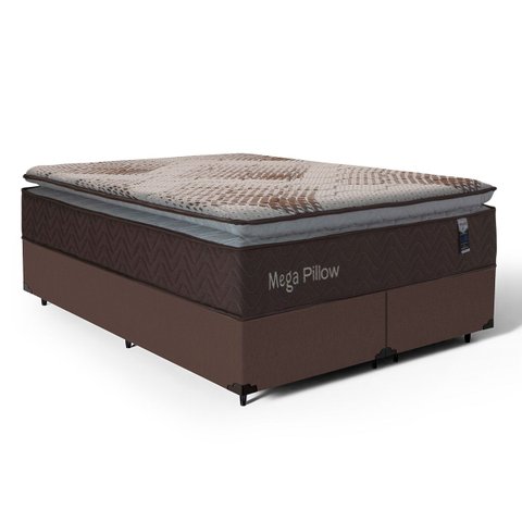 Cama Box com Colchão de Espuma Mega Pillow Queen 158cm