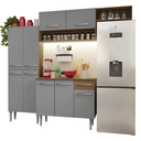 Ver imagem 2 de Armário de Cozinha Completa 229cm Rustic/Cinza Emilly Madesa 18XA