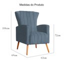 Ver imagem 6 de Poltrona Decorativa Melinda Pés Palito Linho Cores - Ds Estofados - Azul