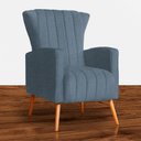 Ver imagem 5 de Poltrona Decorativa Melinda Pés Palito Linho Cores - Ds Estofados - Azul