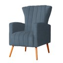 Ver imagem 3 de Poltrona Decorativa Melinda Pés Palito Linho Cores - Ds Estofados - Azul
