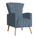 Ver imagem 1 de Poltrona Decorativa Melinda Pés Palito Linho Cores - Ds Estofados - Azul
