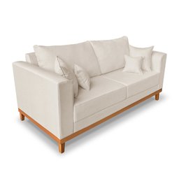 Kit Sofá 3 Lugares e 2 Poltronas Beny Viena Para Recepção Linho Bege - Madeira Prima Deccor - 3 Kit Sofá 3 Lugares e 2 Poltronas Beny Viena Para Recepção Linho Bege - Madeira Prima Deccor - 3