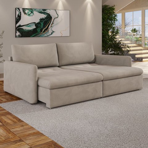 Sofá Cama Retrátil 180cm 02 Lugares Resplendor