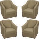 Ver imagem 1 de Kit 4 Poltronas Decorativas para Sala de Espera Recepção Escritório Consultório Suede