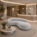 Ver imagem 3 de Sofá Zah 210 cm 3 Lugares Luxo Orgânico Curvo Bouclé Premium:Bouclé Cinza