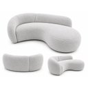 Ver imagem 4 de Sofá Zah 210 cm 3 Lugares Luxo Orgânico Curvo Bouclé Premium:Bouclé Cinza