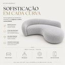 Ver mais imagens de Sofá Zah 210 cm 3 Lugares Luxo Orgânico Curvo Bouclé Premium:Bouclé Cinza